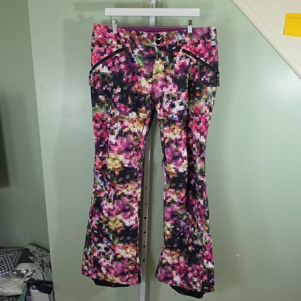 Burton Dryride Snow Ski Pants Pixelated Digital Camo Multicolored Womens Size XL